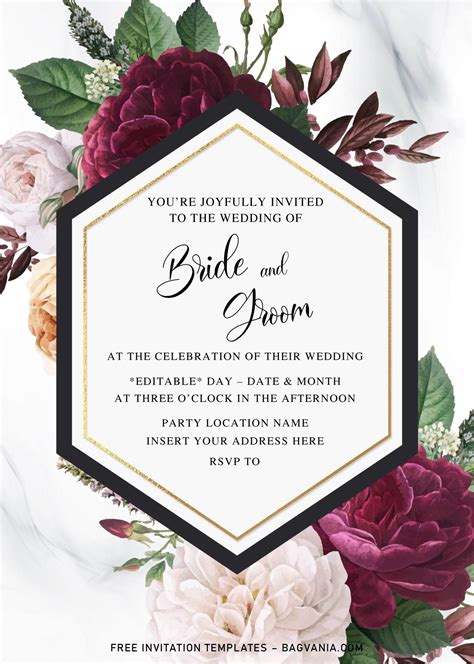Floral Wedding Invitation Templates Free